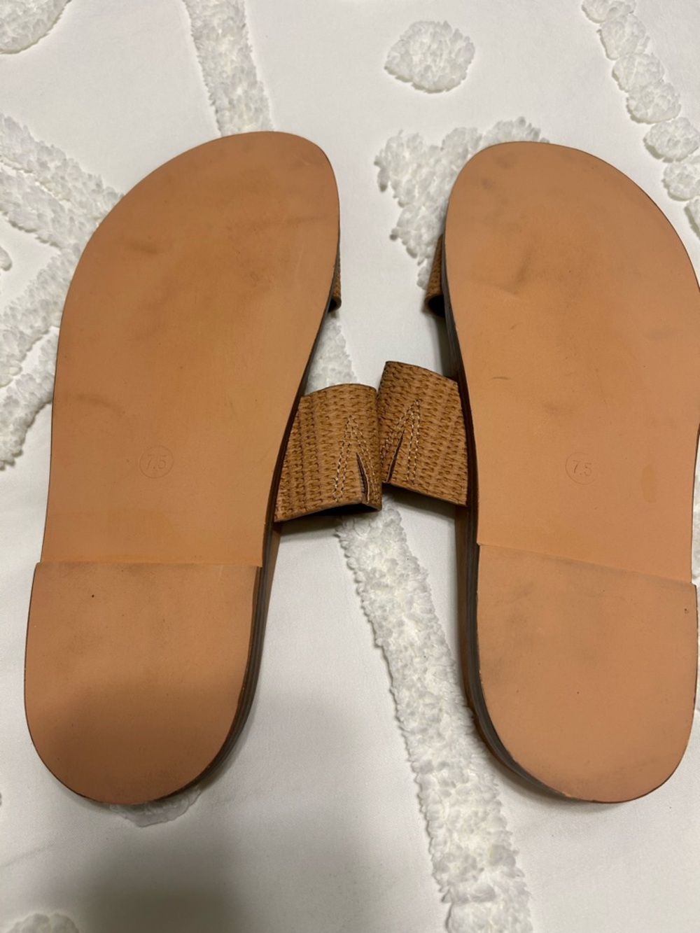 Joie Cognac Double-Strap Woven Slide Sandals - Picture 5 of 5